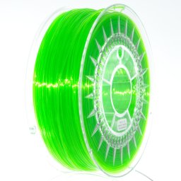 Filament PETG verde stralucitor transparent 1kg ±0,5% 1,75mm DEV-PETG-1.75-BGT