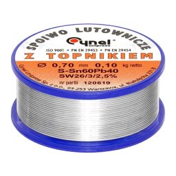 Fludor 0,7mm 0,1kg Aliaj lipit Sn60Pb40 cu plumb cu Flux: F-SW26,No Clean