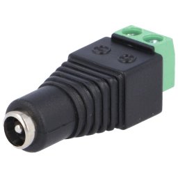 Mufă alimentare DC tată 5,5/2,1mm 5,5mm 2,1mm 12mm drept PC-GP2.1-TB
