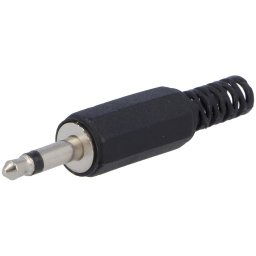 Mufă Jack 3,5mm tată mono cu manşon drept pe cablu lipire JC-005