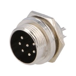 Soclu pentru microfoane tată PIN: 7 pt.montare pe panou