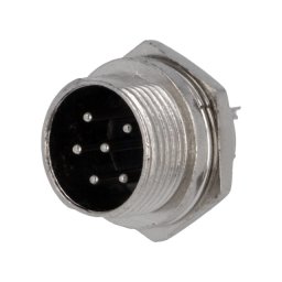 Soclu pentru microfoane tată PIN: 6 pt.montare pe panou