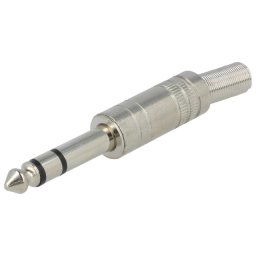 Mufă Jack 6,3mm tată stereo cu manşon drept pe cablu lipire