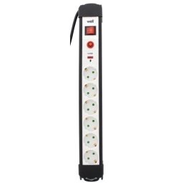 Prelungitor electric 6 prize Schuko 5m,cu intrerupator si contact de protectie la suprasarcina si supratensiune.