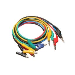 Cablu de măsurare cu banane și cleme pentru crocodil - 1m HADEX N413A 5buc