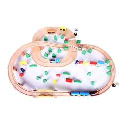 Tren cu telecabină din lemn cu baterii Ecotoys
