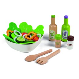 Set de salată de legume din lemn cu un castron de ecotoys