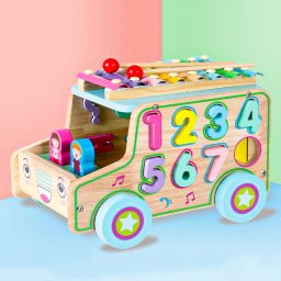 Mașinilor din lemn cu blocuri numerele + cifre