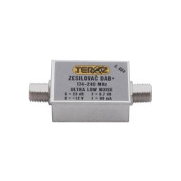 Amplificator antenă Teroz 604X, zgomot redus, DAB, G23dB, F0,7dB, U 120dBμV, FF