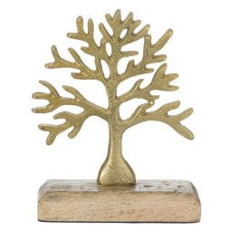 Decoratiune pentru masa din metal, Gold, Arborele Vietii 12x5x15 cm
