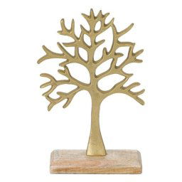 Decoratiune pentru masa din metal, Gold, Arborele Vietii 16x6x27 cm