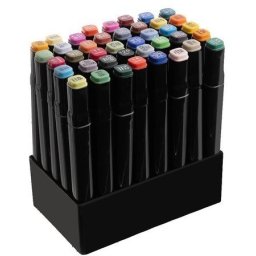 Set 40 markere 2 capete subtire si gros, cu geanta de depozitare, multicolore