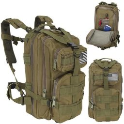 Rucsac Barbati / unisex militar mic, verde - Ghiozdan rezistent la rupere si abraziune