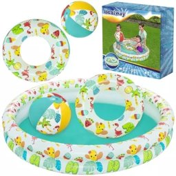 SET 3in1 Piscina gonflabila Minge si Colac pentru copii BESTWAY 51124
