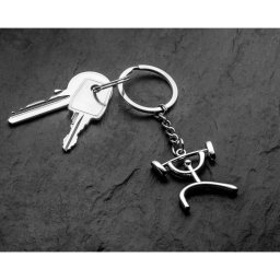 Breloc sport - haltere - cu inel metalic pentru chei