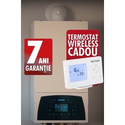 Centrala termica pe gaz Motan Condens Plus 100, 35kw, schimbator principal inox, grup hidraulic din bronz, 7ani garantie