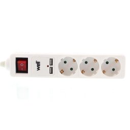 prelungitor 3 prize 3m cu 2x usb 2.1a, cablu 3x1.5mmp, well