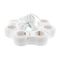 prelungitor reglabil 5 prize 3m cablu 3x1.5mmp cu incarcator usb, well