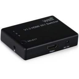 switch hdmi 3 intrari fullhd v1.3 cu telecomanda well