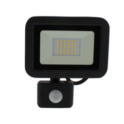 proiector led cu senzor 20w 1800lm ip44 4000k negru, well
