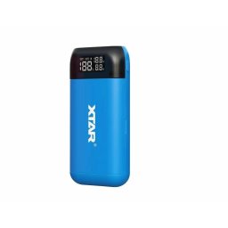 incarcator acumulatori li-ion 18650, 2 canale, functie powerbank, afisaj lcd, albastru, pb2s xtar
