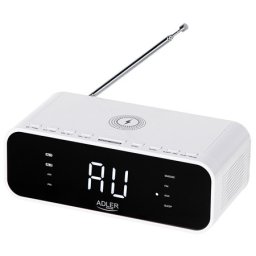 radio cu ceas incarcare wireless ad 1192 alb adler