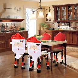 decoratiuni pentru scaune - mos craciun - 47 x 75 cm - rosu/alb