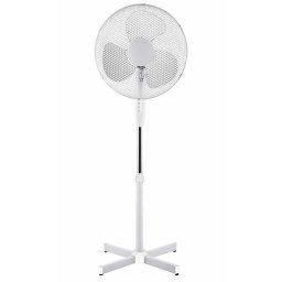 Ventilator camera, de podea, 42W, 3 trepte de viteză, elice 40 cm, oscilație 85°, protecție termică, înălțime ajustabilă, alb