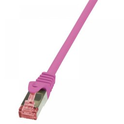 PATCH CORD S/FTP LOGILINK Cat6, LSZH, cupru, 2 m, roz, AWG27, dublu ecranat CQ2059S