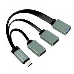 CABLU adaptor OTG LOGILINK, pt. smartphone, USB 3.0 Type-C (T) la USB 3.0 (M) + USB 2.0 (M) x 2, 10cm, asigura conectarea telef. la o tastatura, mouse, HUB, stick, etc., negru, UA0315
