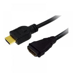 CABLU video LOGILINK, adaptor HDMI (T) la HDMI (M), 5m, conectori auriti, rezolutie maxima 4K DCI (4096 x 2160) la 60 Hz, negru, CH0058