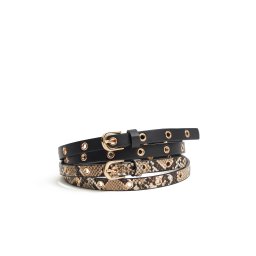 Light Brown and Black Women's Belt 2pcs ORSAY - Women's