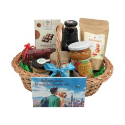 Mulțumim pentru tot, coș cadou, 10 produse naturale - ALIF501019