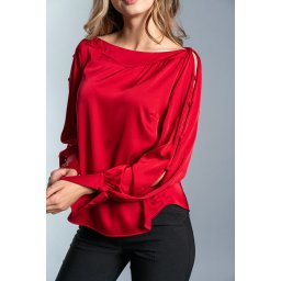 Bluza din satin elastic SOPHIA, rosu