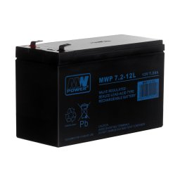 MPL MW POWER MWP 7.2-12L UPS battery Lead-acid accumulator VRLA AGM Maintenance-free 12 V 7,2 Ah Black