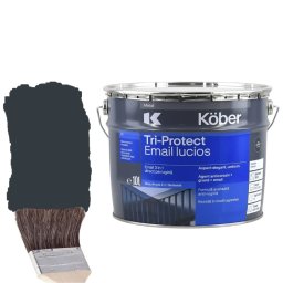 Vopsea lucioasa, Direct pe Rugina, Kober Tri-Protect, 3 in 1, Gri Antracit, RAL 7016, 10 litri,