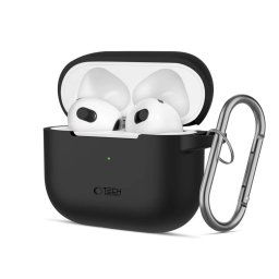 TECH-PROTECT Silicone Hook compatibila cu Apple AirPods 3 Black
