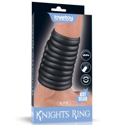 LoveToy Vibrating Wave Knights Ring Black