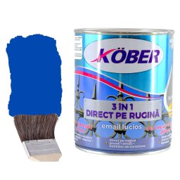 Vopsea antirugina, tip lucios, Albastru RAL 5010, 10 litri, 3 in 1 Kober,