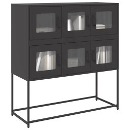 Dulap, negru, 100,5x39x107 cm, otel laminat la rece GartenMobel Dekor