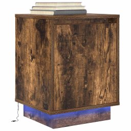 Noptiera cu lumini LED Stejar afumat 38x34x50 cm GartenMobel Dekor