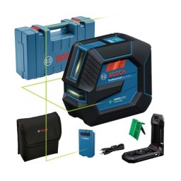 Bosch - GLL 20-22 G - Nivela laser cu linii, 20 m, +/-0.3 mm/m, 2 linii laser, fascicul verde, suport perete, valiza plastic