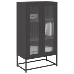 Dulap înalt, negru, 68x39x123 cm, otel GartenMobel Dekor