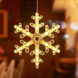 Decoratiune LED Pentru Fereastra Procart Fulg De Nea Alimentare Baterii 19x1x19cm Alb