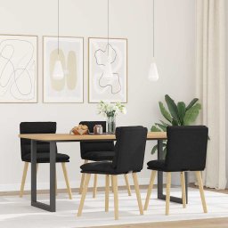 Scaune de bucatarie, 4 buc., negru, material textil GartenMobel Dekor