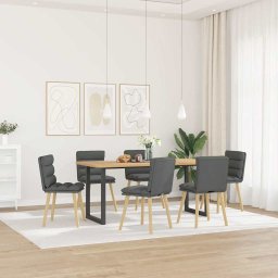 Scaune de sufragerie, 6 buc., gri închis, material textil GartenMobel Dekor