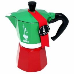 Espressoare pentru aragaz Moka Express Italia, 6 cesti, 270 ml, Rosu/Verde