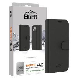 Husa Eiger North Folio - Husă tip carte (flip) - compatibil cu Apple iPhone 16 Plus - culoare Negru