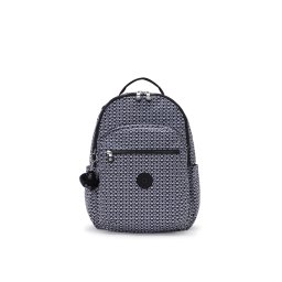 KIPLING Rucsac 'SEOUL' albastru noapte / negru / alb