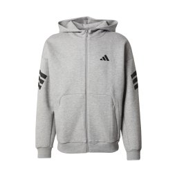 ADIDAS SPORTSWEAR Bluză cu fermoar sport gri / negru